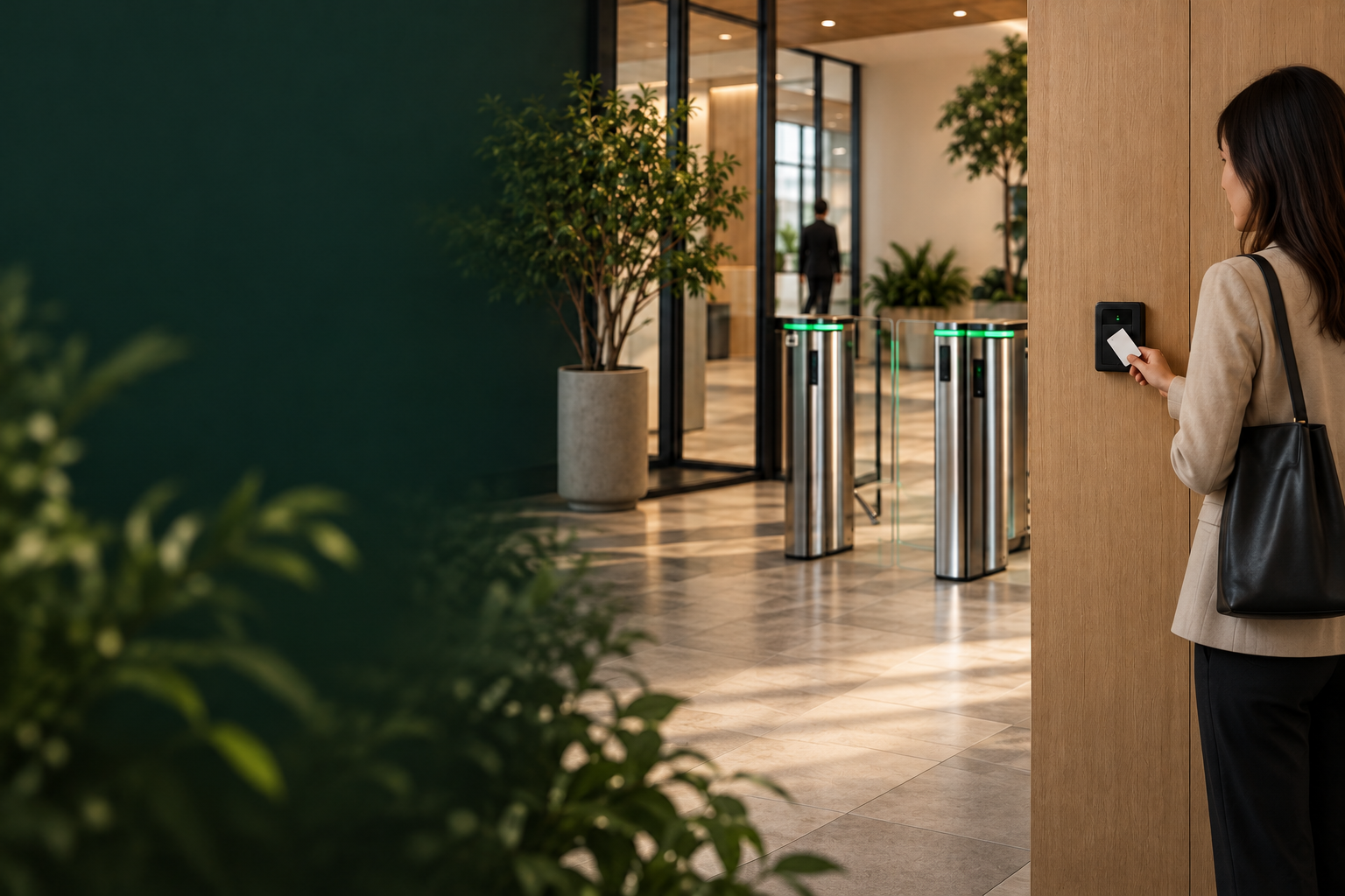 Control de acceso con tarjeta en una oficina